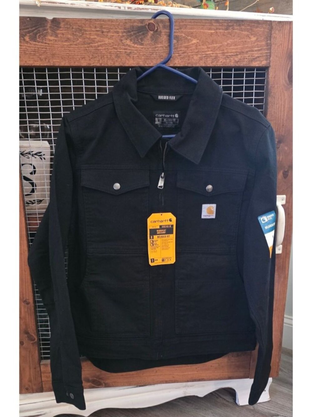 NEW Men's Carhartt Relaxed Fit Rugged Flex Black Duck Jacket Coat Size Small